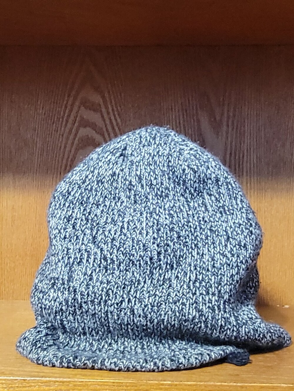 Heather Knit Beanie Hat in Grey-Black